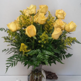 Yellow Roses with Golden Aster